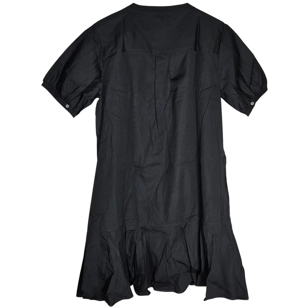 J. Crew Delilah dress‎ in cotton poplin Black CJ492 S Short Sleeve Casual Summer